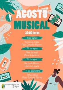 El Ayuntamiento de Zafra presenta el `Agosto Musical´ para amenizar las noches de verano con música y teatro