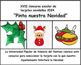 Convocado el Concurso Escolar de Tarjetas Navideñas `Pinta Nuestra Navidad´ en Valencia del Ventoso