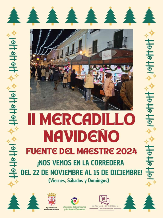 Arranca el II Mercadillo Navideño en Fuente del Maestre con 4 sorteos y un amplio programa de actividades lúdicas