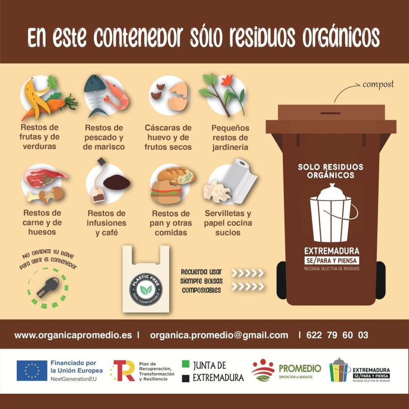 La campaña del contenedor marrón de Promedio llega a Zafra para impulsar el reciclaje de los residuos orgánicos