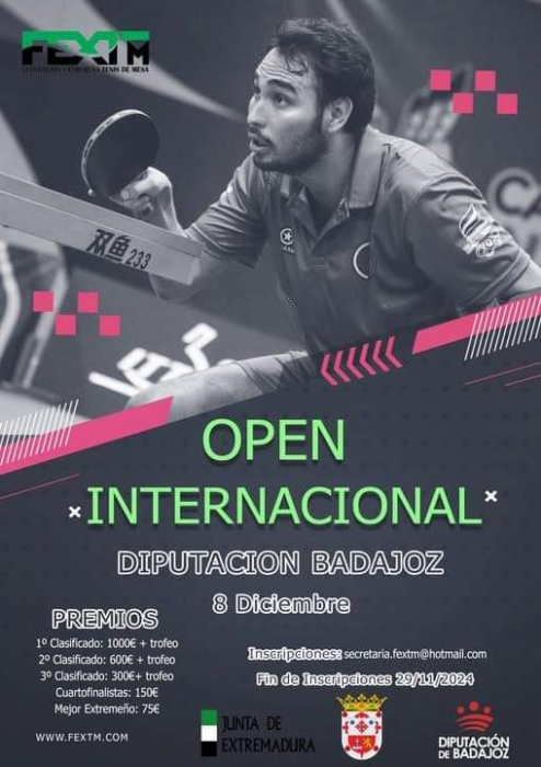 Fuente del Maestre vuelve a ser la sede del Open Internacional de Tenis de Mesa de la Diputación de Badajoz