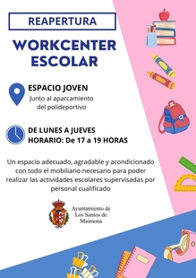 El Ayuntamiento de Los Santos de Maimona reabre el Workcenter para que los escolares realicen sus tareas