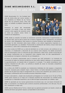 Zame Mecanizados SL distinguida como `Medinés del año´