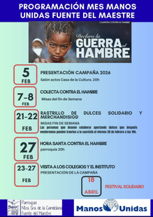 Manos Unidas de Fuente del Maestre presenta su mes más solidario