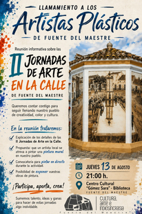 Convocado un llamamiento a los artistas plásticos de Fuente del Maestre este jueves 13 de agosto
